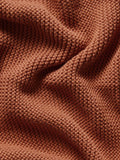 Little Green Sheep terracotta knitted cellular baby blanket 75x75cm - British product