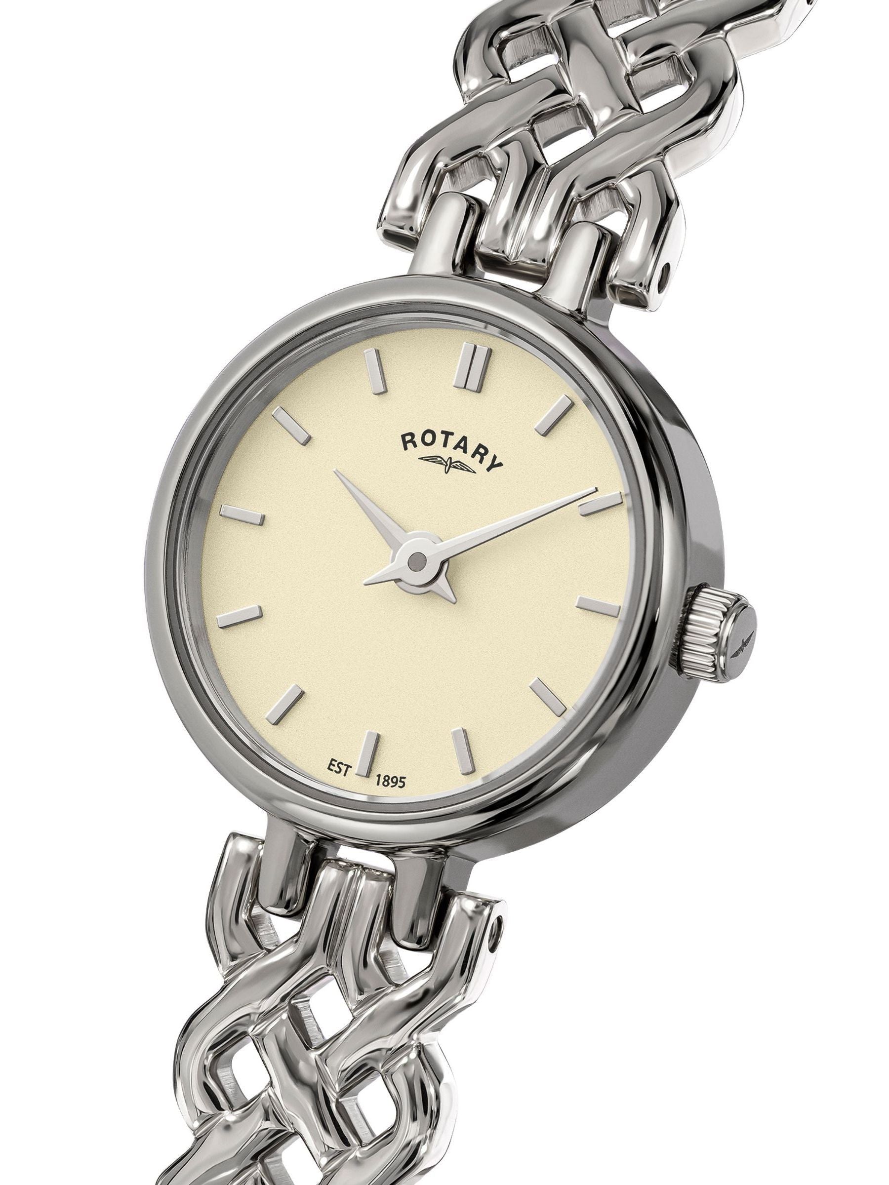 Rotary silver tone stainless steel watch 1895 (British brand)