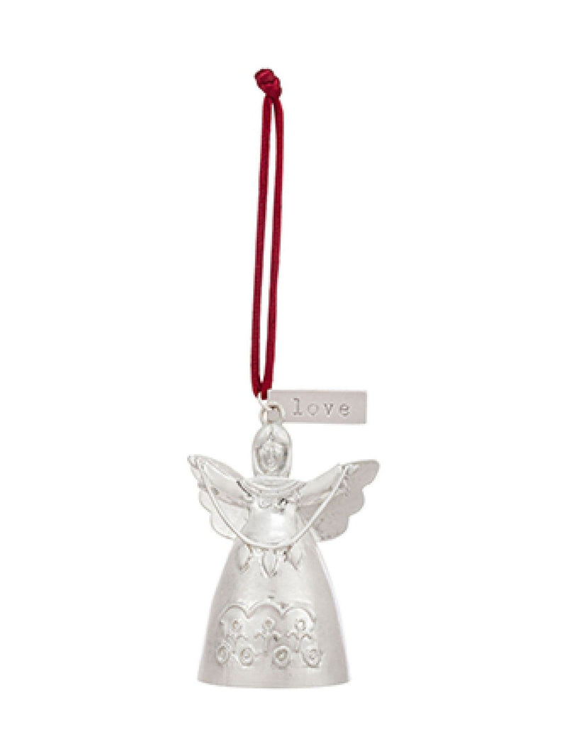 Widdop silver love mini angel bell ornament 4.5x5 inches - British product