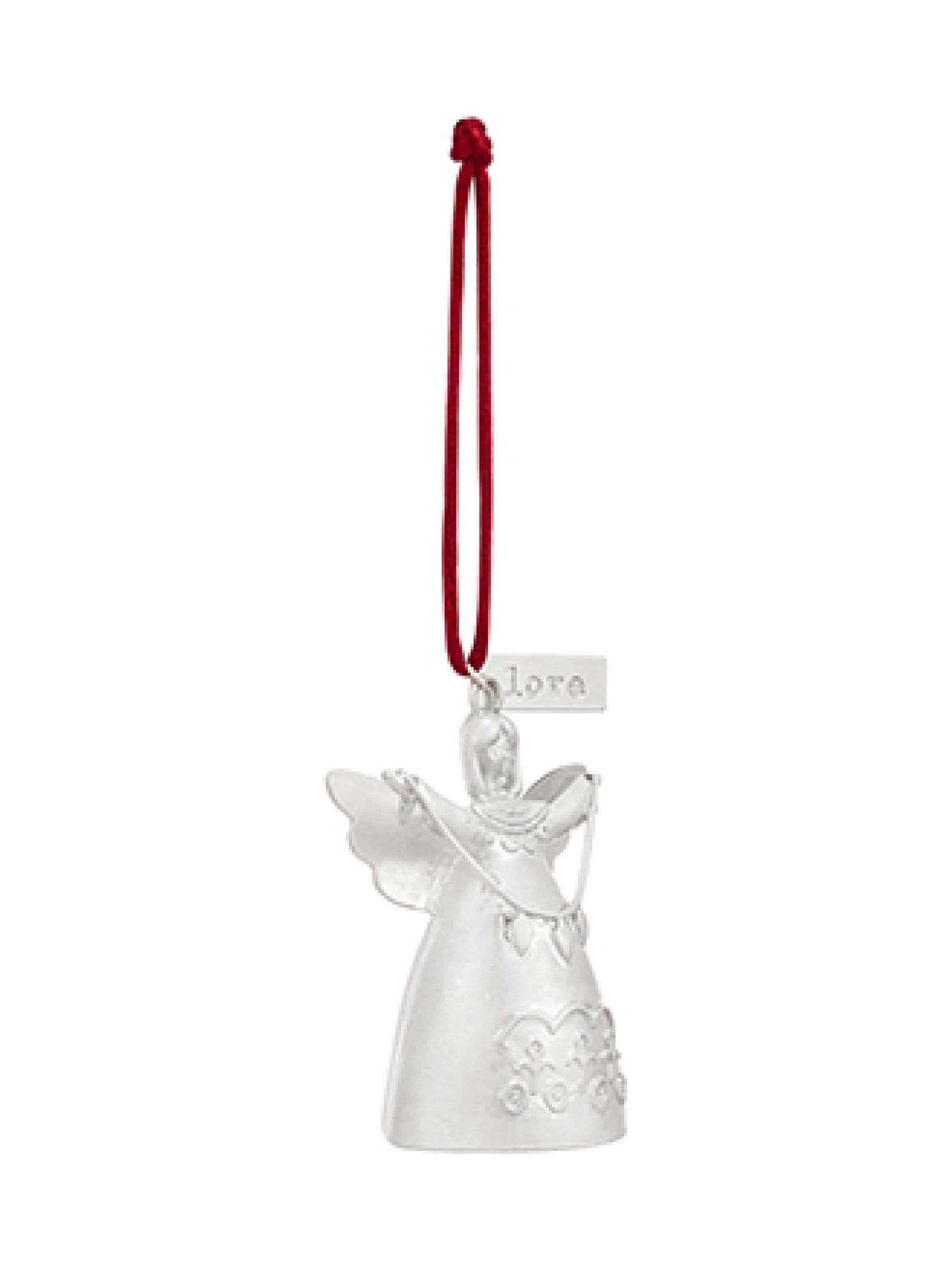 Widdop silver love mini angel bell ornament 4.5x5 inches - British product