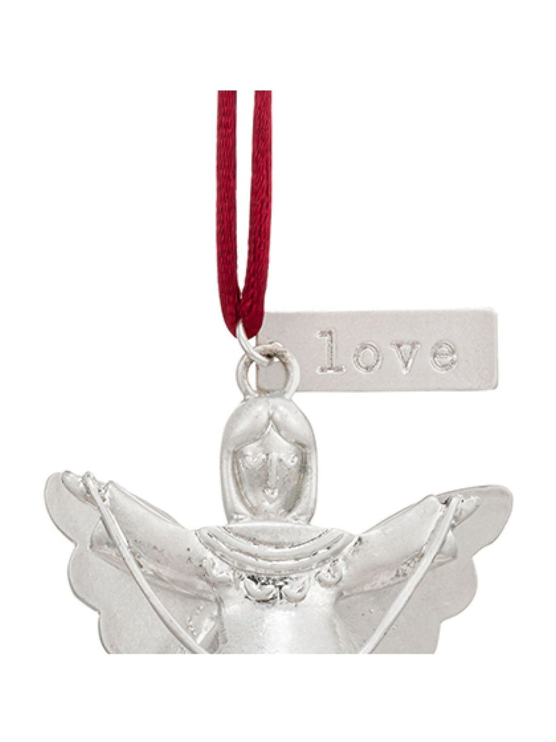 Widdop silver love mini angel bell ornament 4.5x5 inches - British product