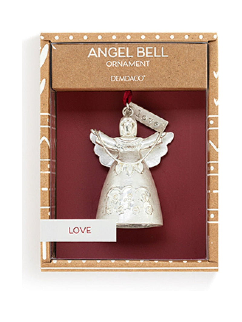 Widdop silver love mini angel bell ornament 4.5x5 inches - British product