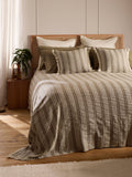 Secret Linen Store khaki stripe throw 230x260cm, imported from the UK