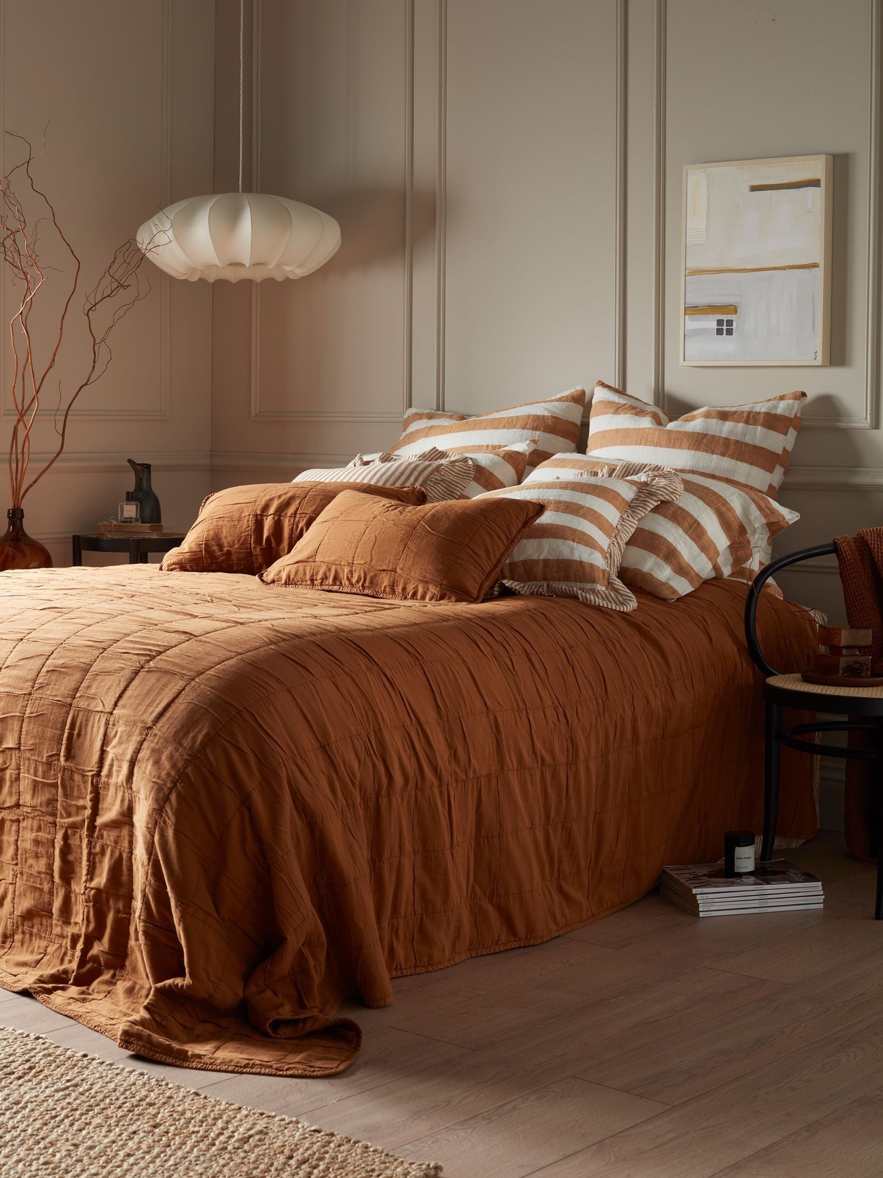 Secret Linen Store Amber Finn quilted throw (British brand)