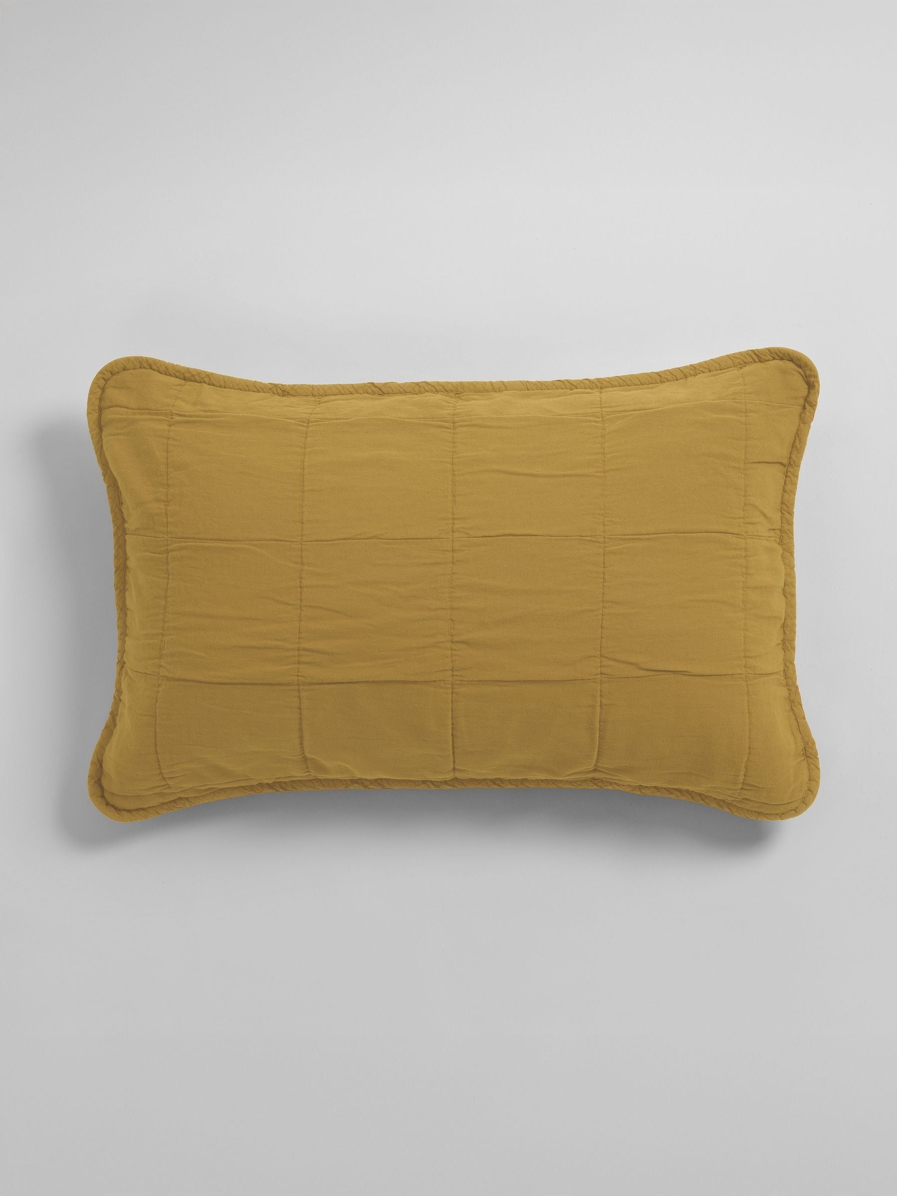 Secret Linen Store chartreuse quilted cushion cover 40x60cm (British brand)