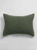 Secret Linen olive green waffle cushion cover 60x40cm, UK version