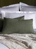 Secret Linen olive green waffle cushion cover 60x40cm, UK version