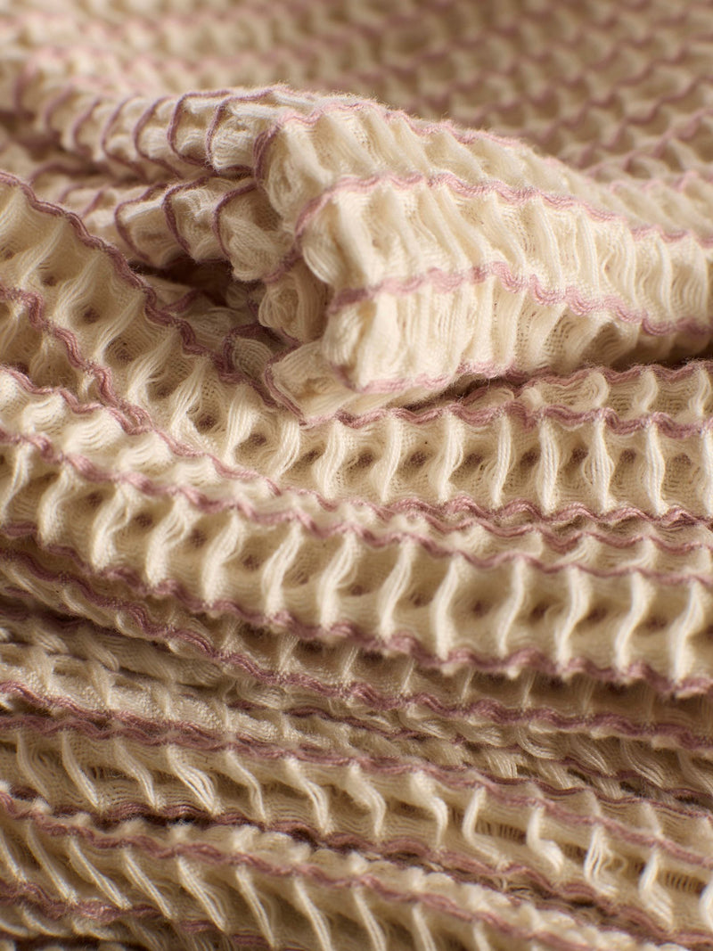Secret Linen Store Vintage Rose Stripe waffle towel, UK version