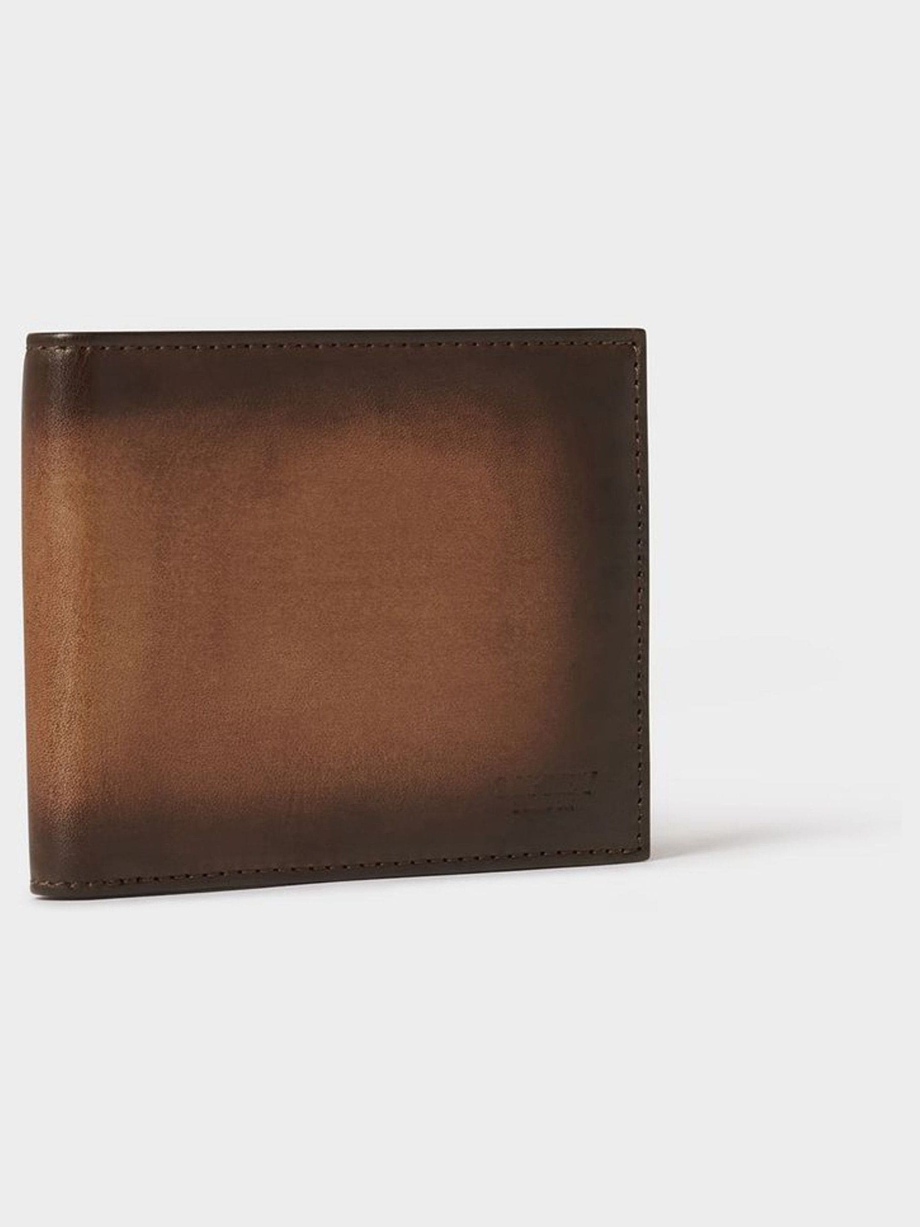 Osprey London brown hand-burnished leather coin pocket wallet, imported from the UK