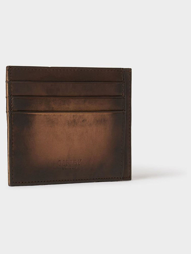 Osprey London brown hand burnished leather card holder, imported from the UK