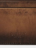 Osprey London brown hand burnished leather card holder, imported from the UK