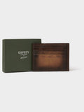 Osprey London brown hand burnished leather card holder, imported from the UK