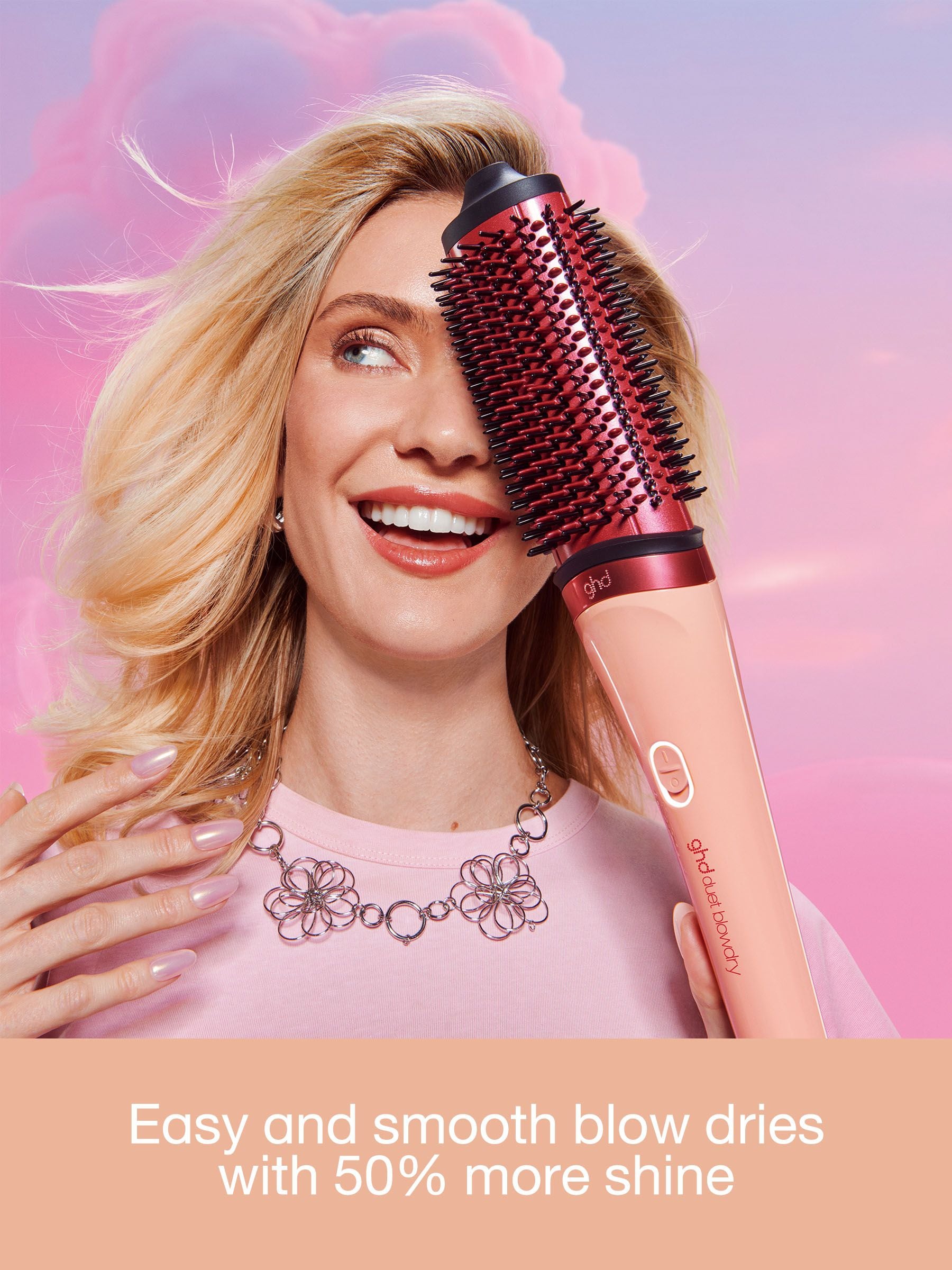 ghd hair dryer brush limited edition sun-kissed peach (British brand)