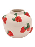 Widdop white hand painted strawberry vase large, imported from the UK