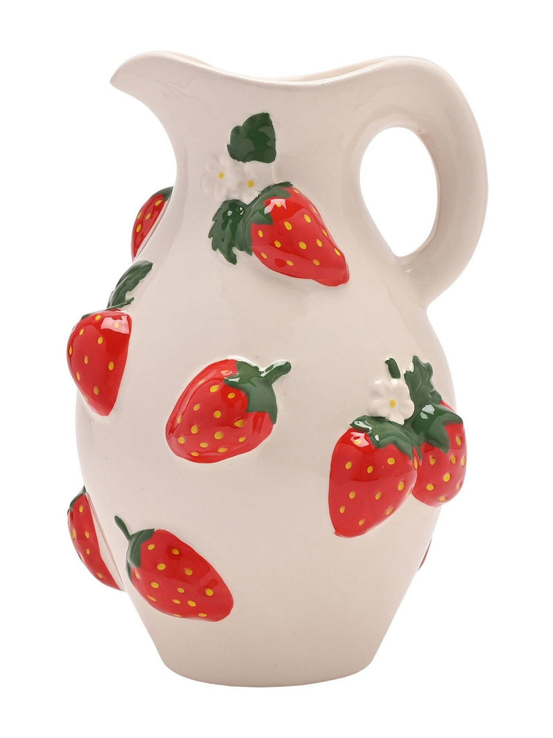 Widdop hand painted jug vase strawberry 23cm, UK version