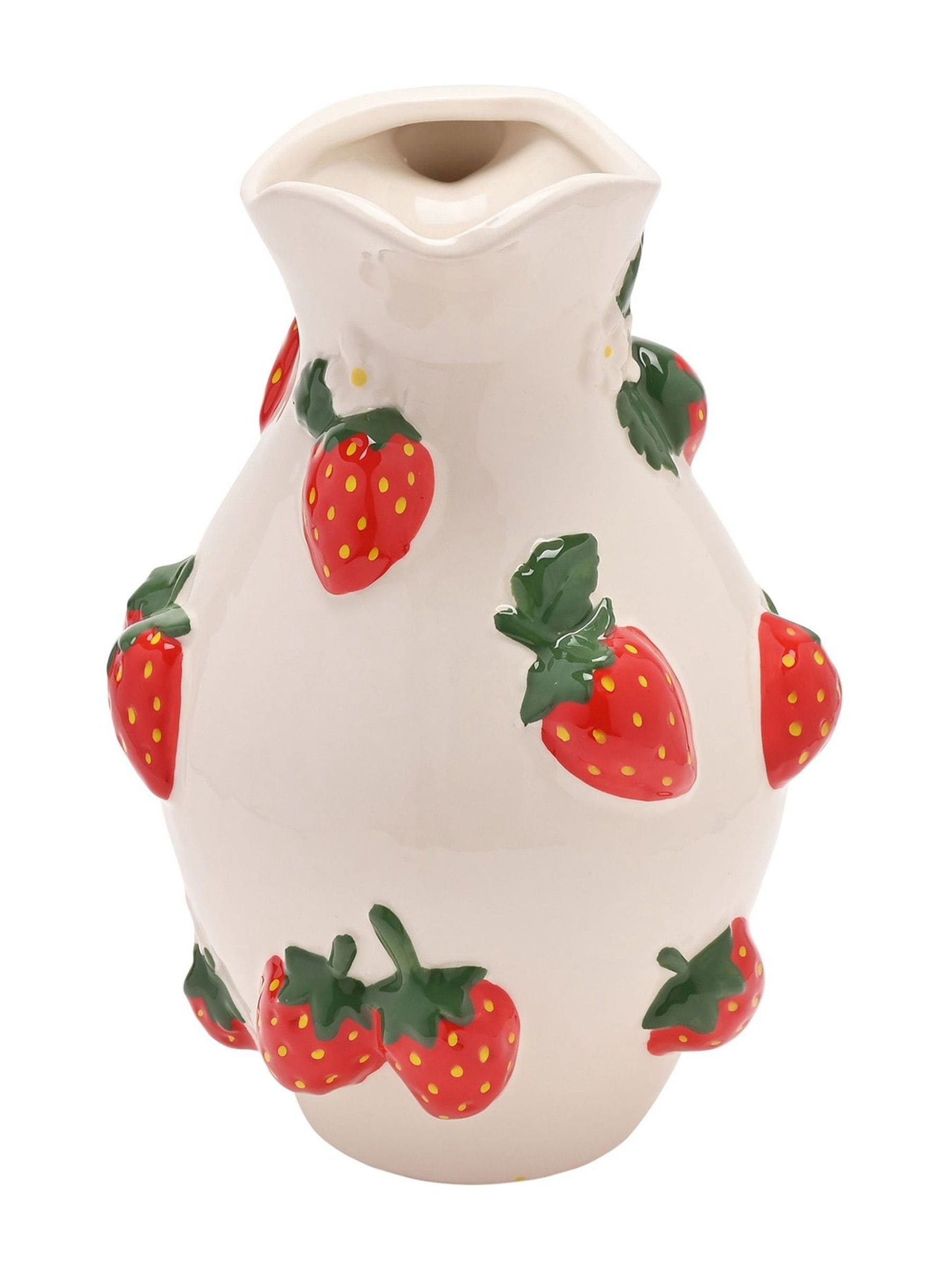 Widdop hand painted jug vase strawberry 23cm, UK version