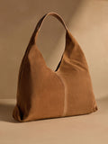 Russell & Bromley tan brown oversized leather shoulder bag, imported from the UK