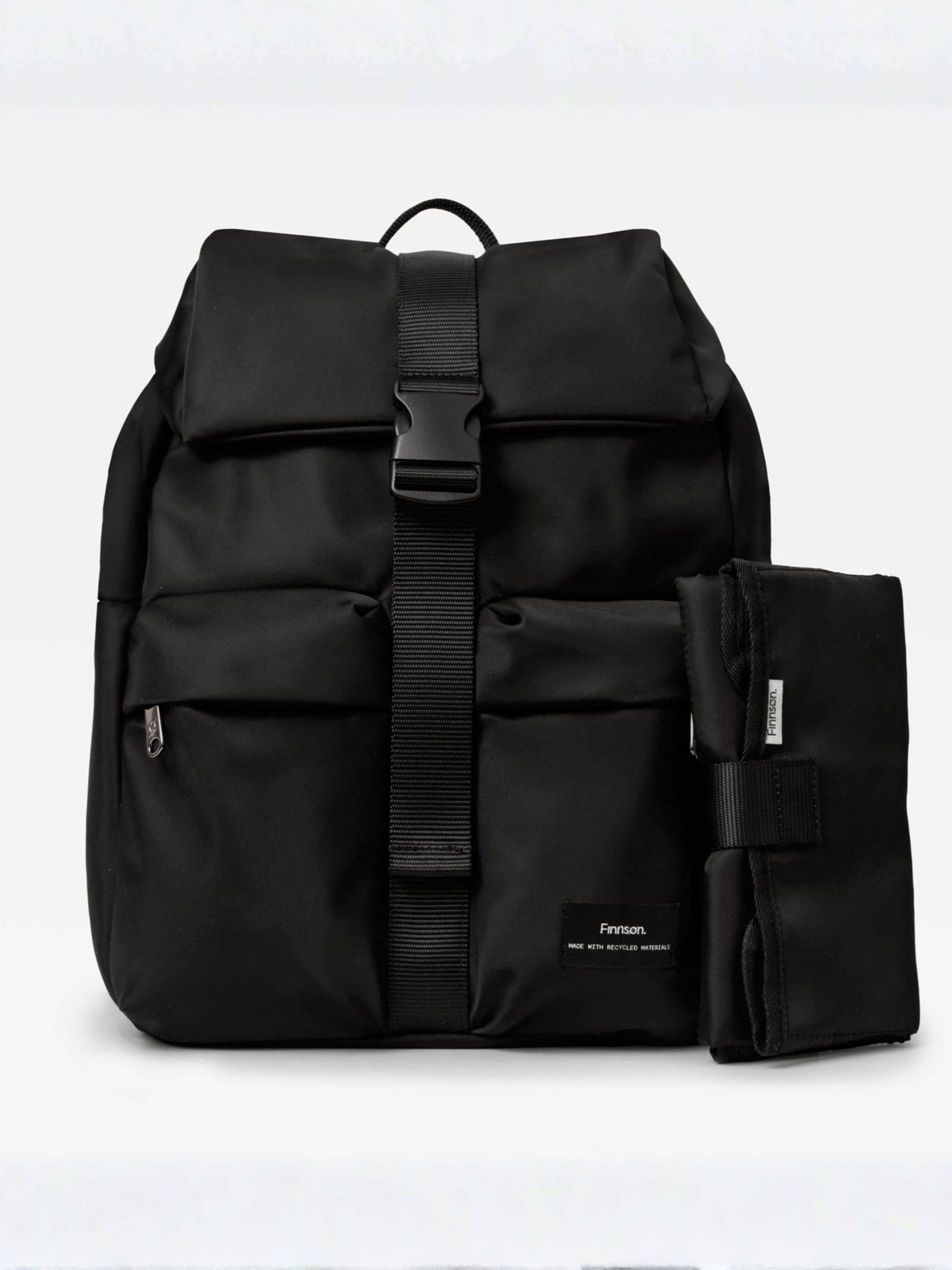 Finnson Elise black print changing backpack with mat - British product