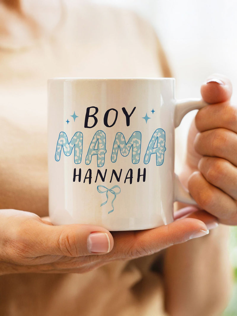 PMC personalised ceramic mug Boy Mama design, imported from the UK