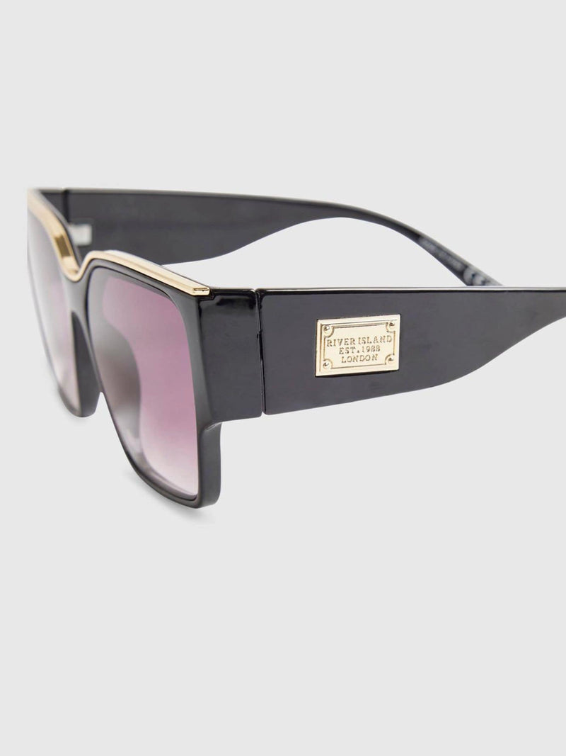 River Island black oversized visor sunglasses - British product