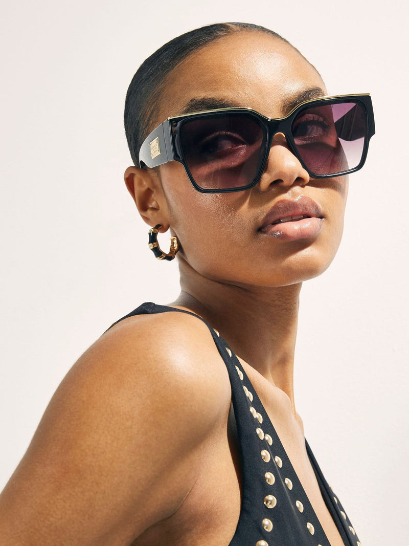 River Island black oversized visor sunglasses - British product