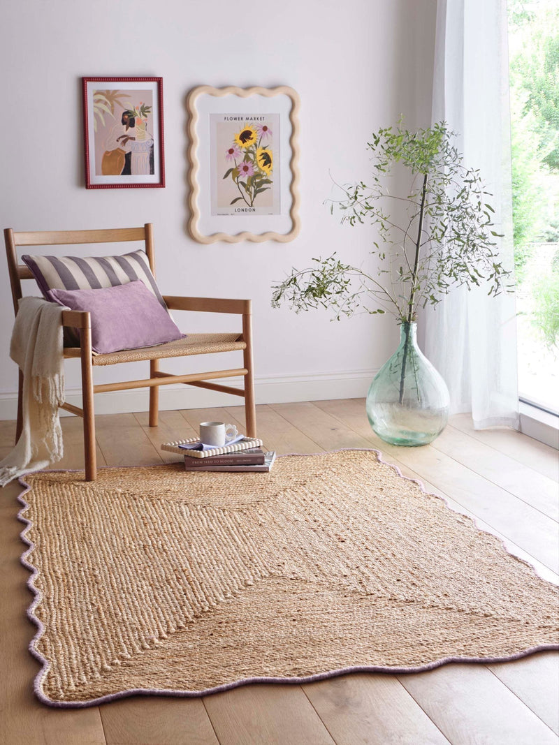 Origin Rugs Lilac Edge Jute Scalloped Rug