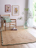 Origin Rugs Green Edge Jute Scalloped Rug