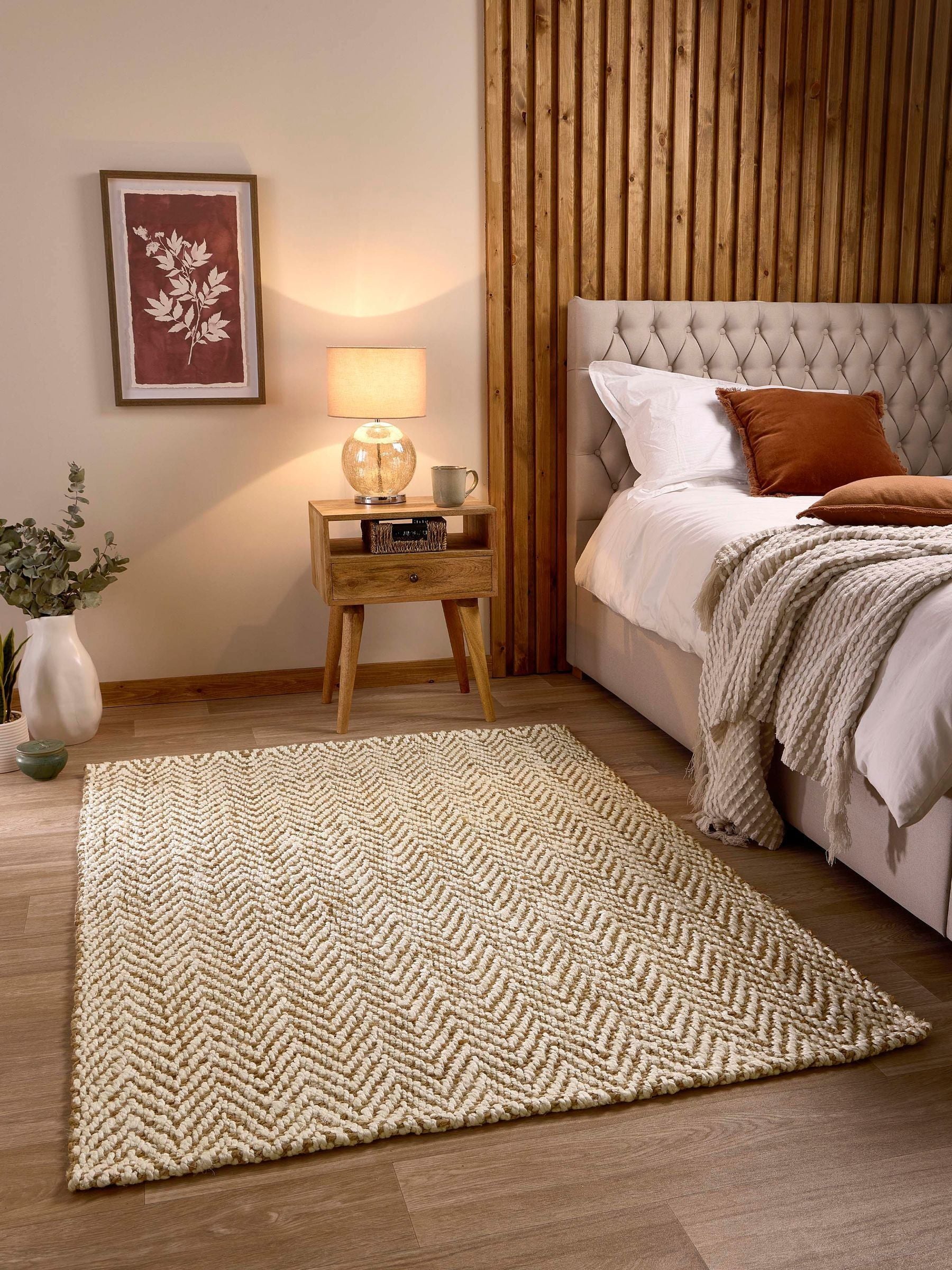Origin Rugs natural jute herringbone rug (British brand)