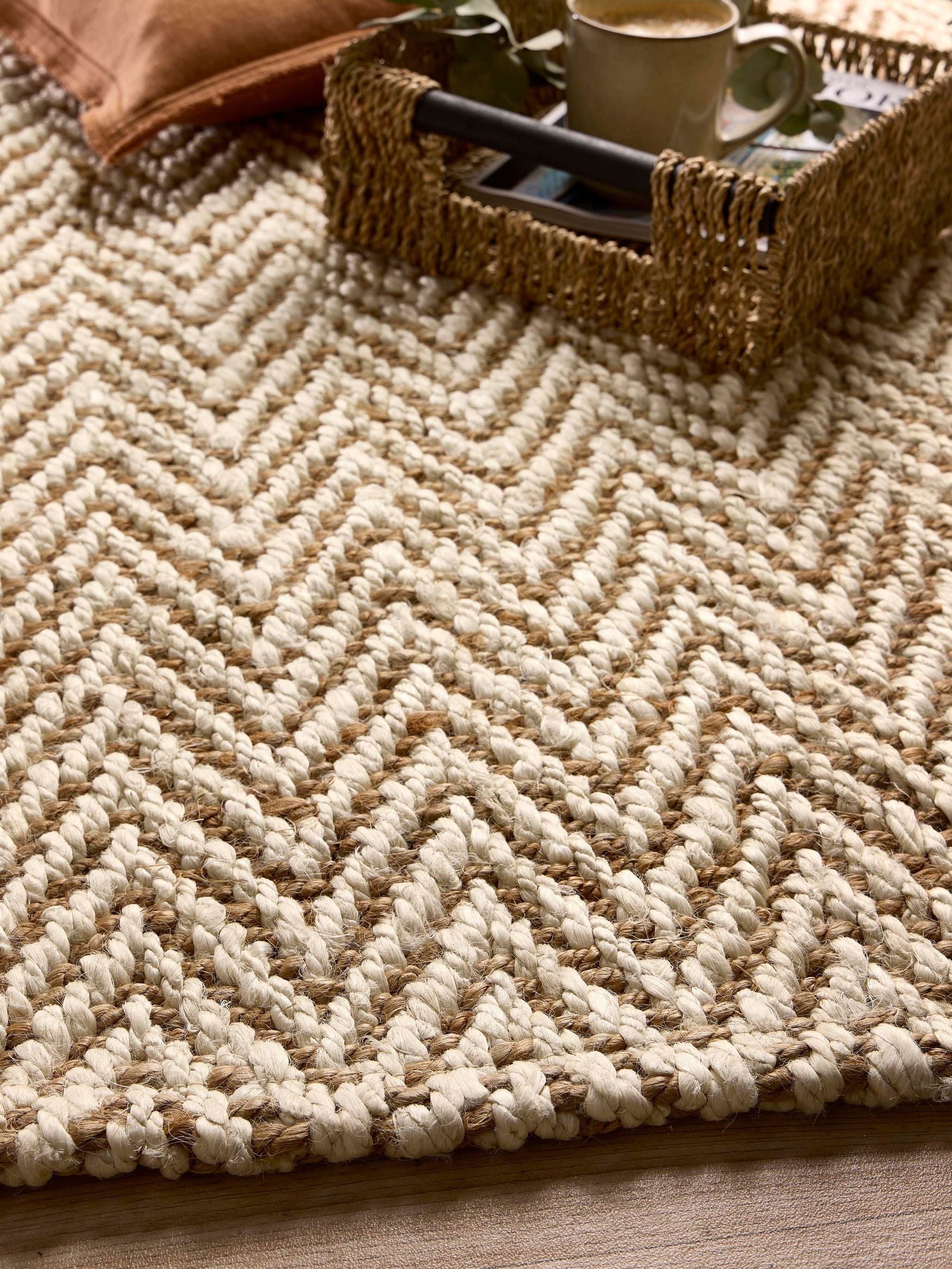 Origin Rugs natural jute herringbone rug (British brand)