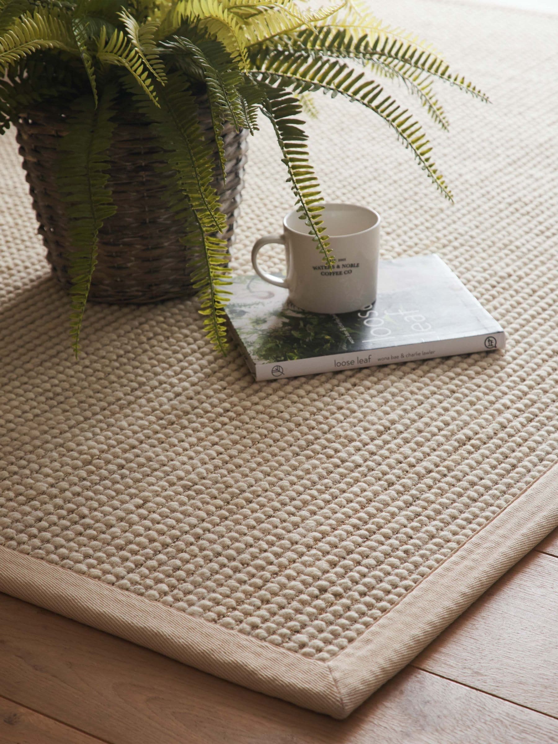 Origin Rugs beige border sisal boucle rug, UK version
