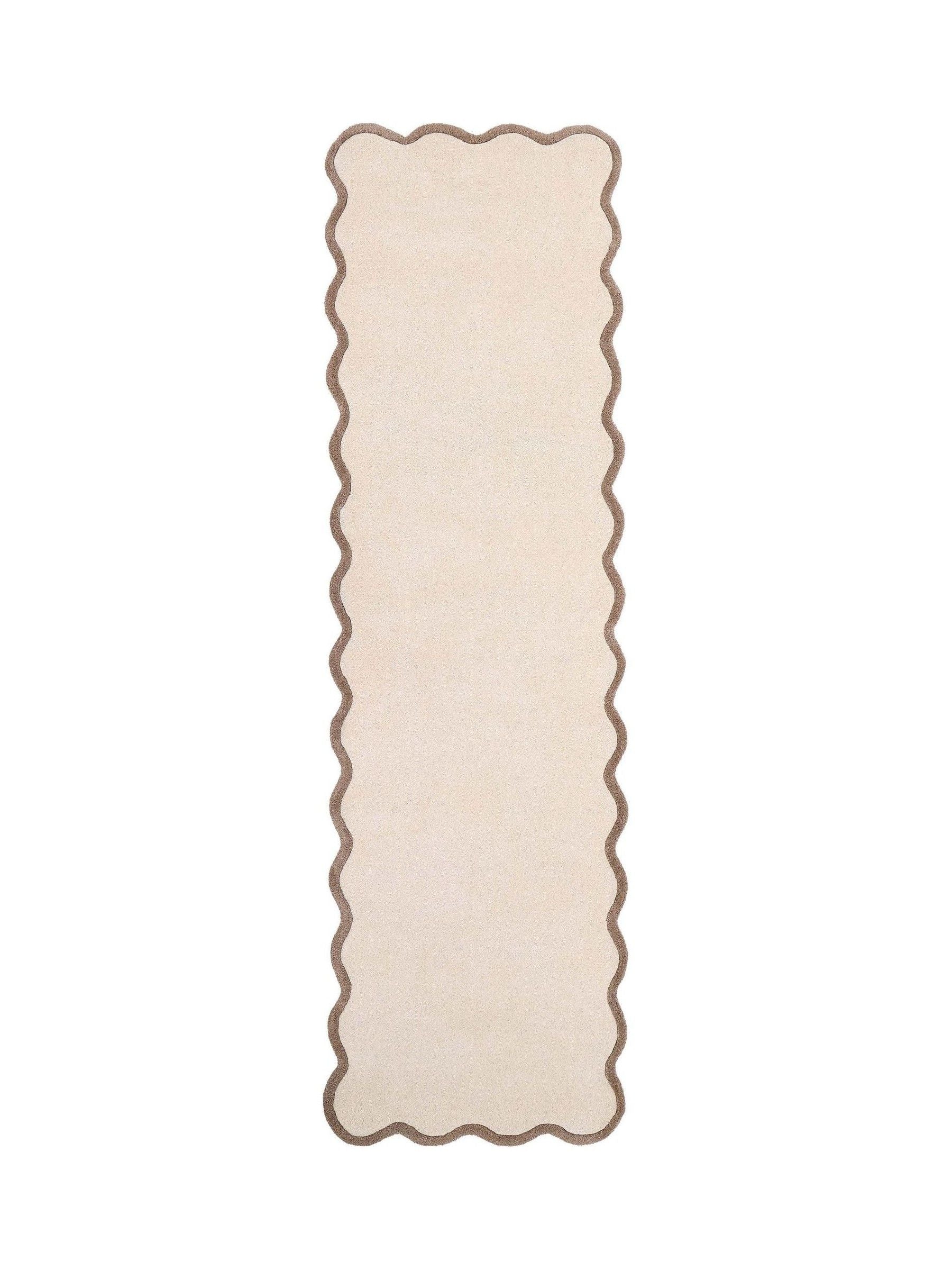 Origin Rugs Natural Brown Scalloped Elsie Runner