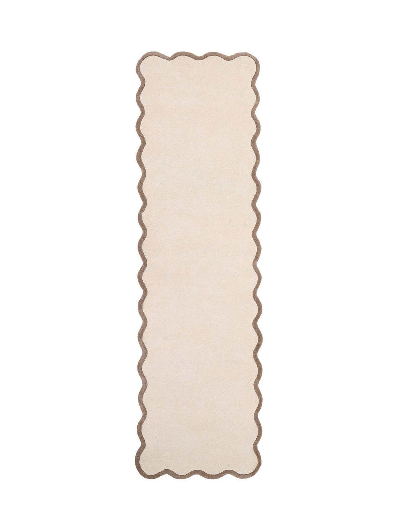 Origin Rugs Natural Brown Scalloped Elsie Runner