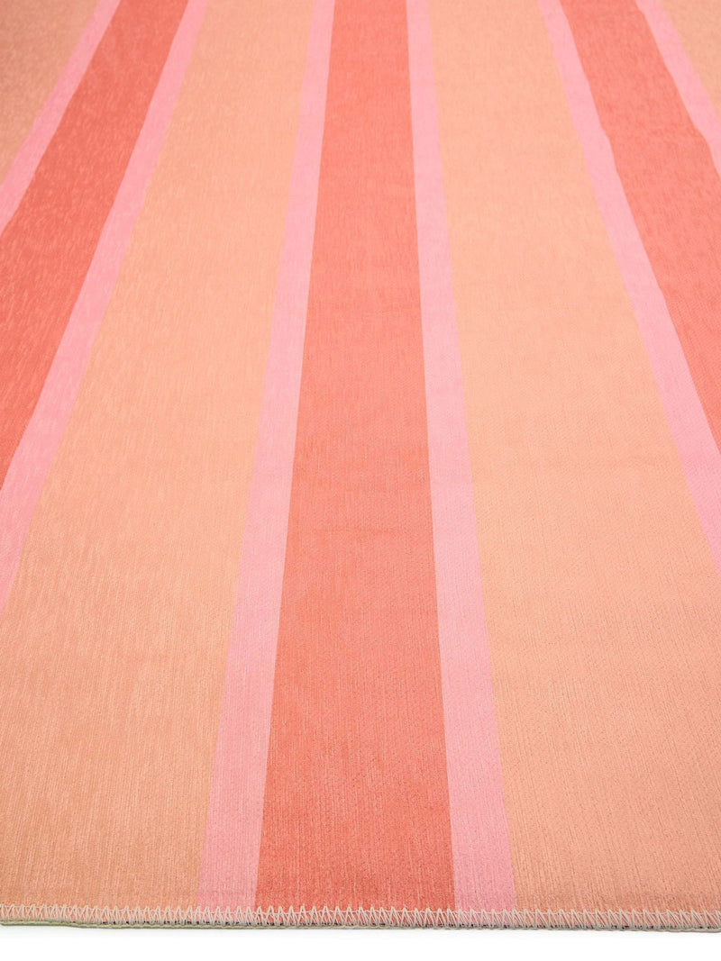 Origin Rugs pink washable sorbet stripe rug, UK version