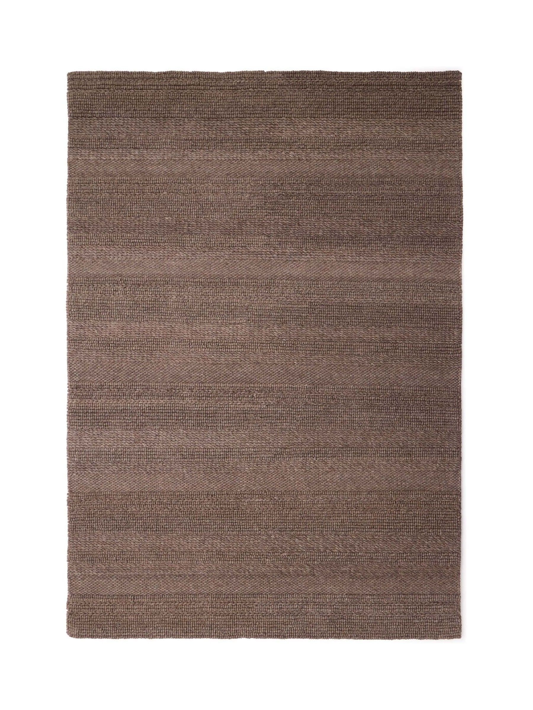 Origin Rugs brown chunky knit rug, hand-woven wool blend (British brand)