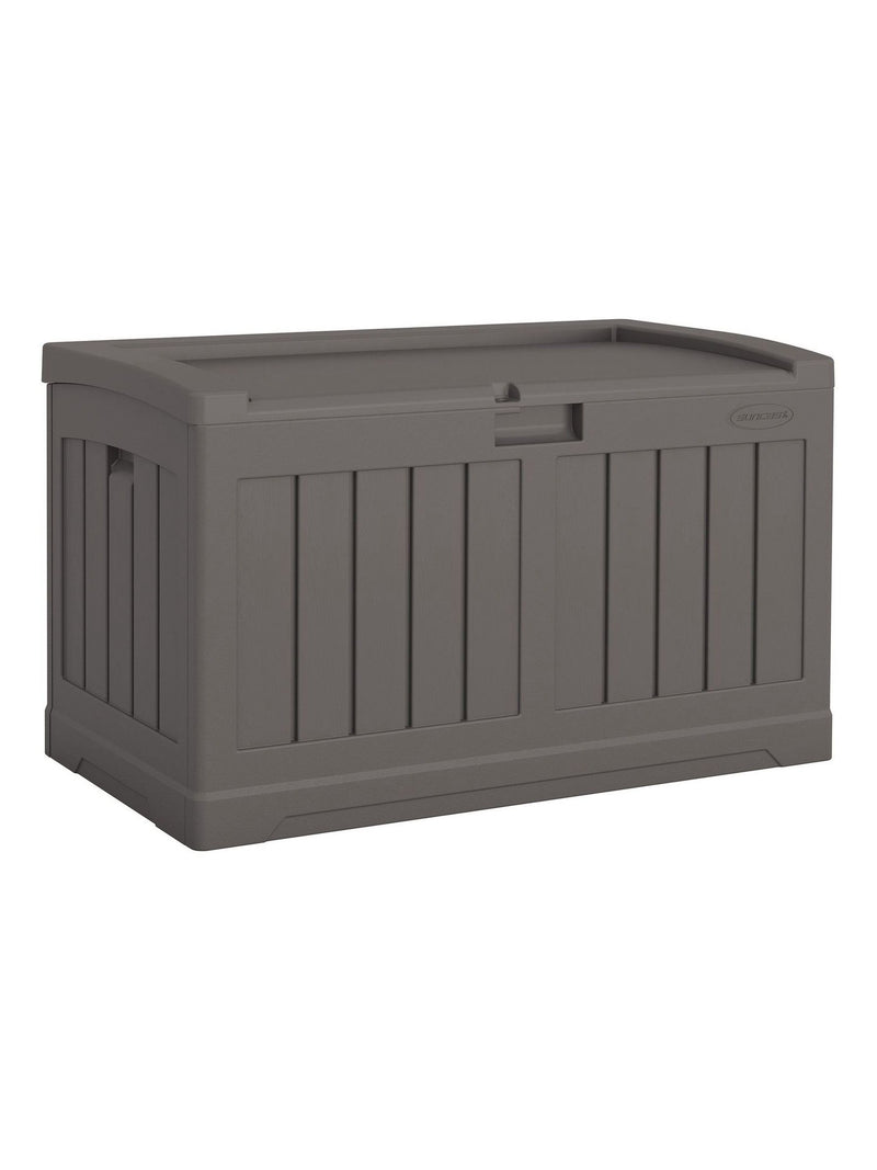 Suncast Carolina garden storage box 189L stone grey (British brand)