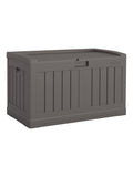 Suncast Carolina garden storage box 189L stone grey (British brand)