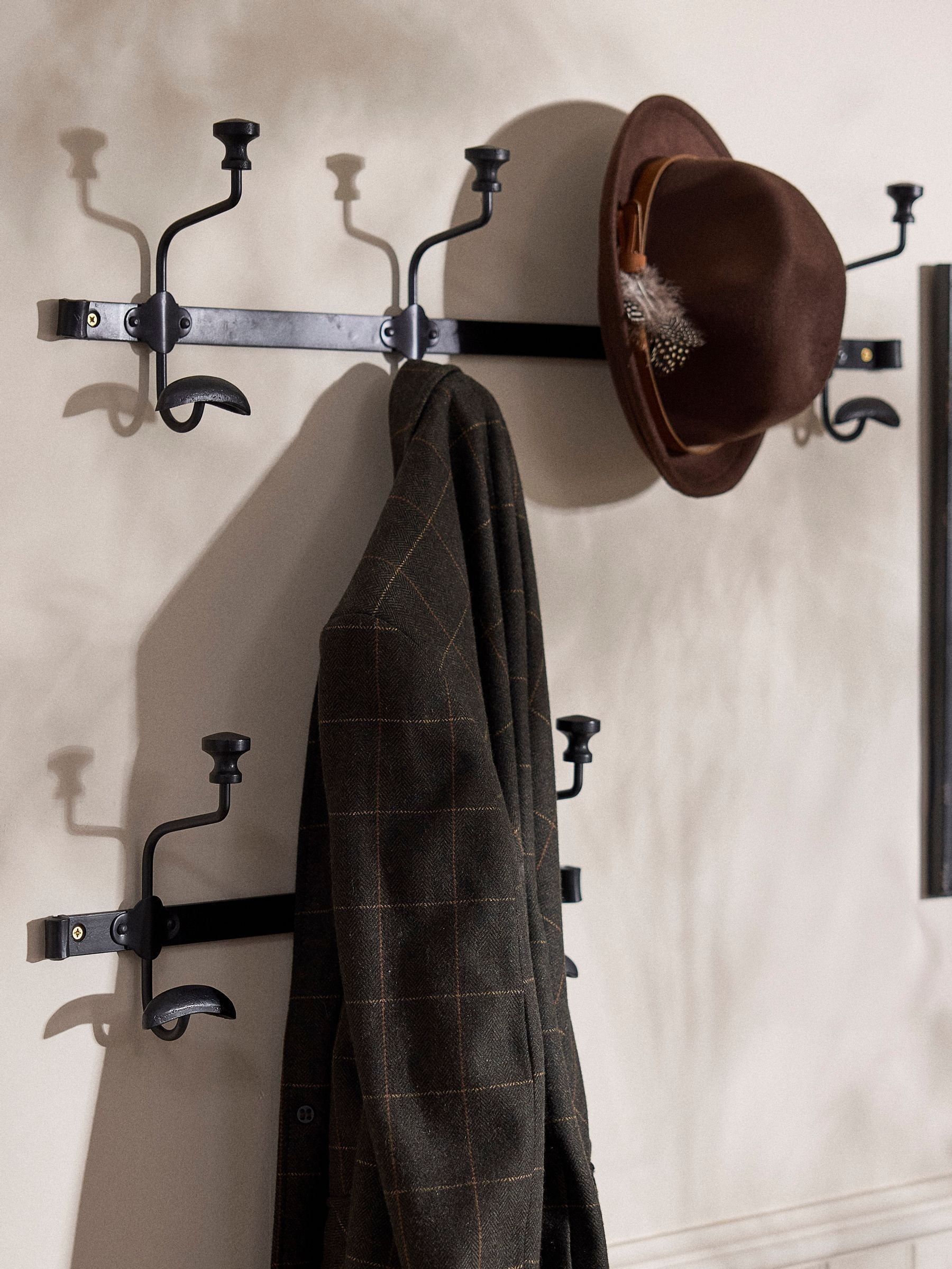 Dibor Black Duke antique metal wall hooks, imported from the UK