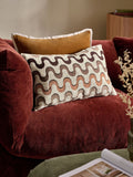 Brown 40 x 59cm Cut Velvet Wiggle Cushion