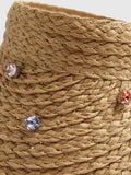 River Island brown diamante scarf detail visor - British product