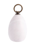 Dibor white marble doorstop with metallic ring, imported from the UK