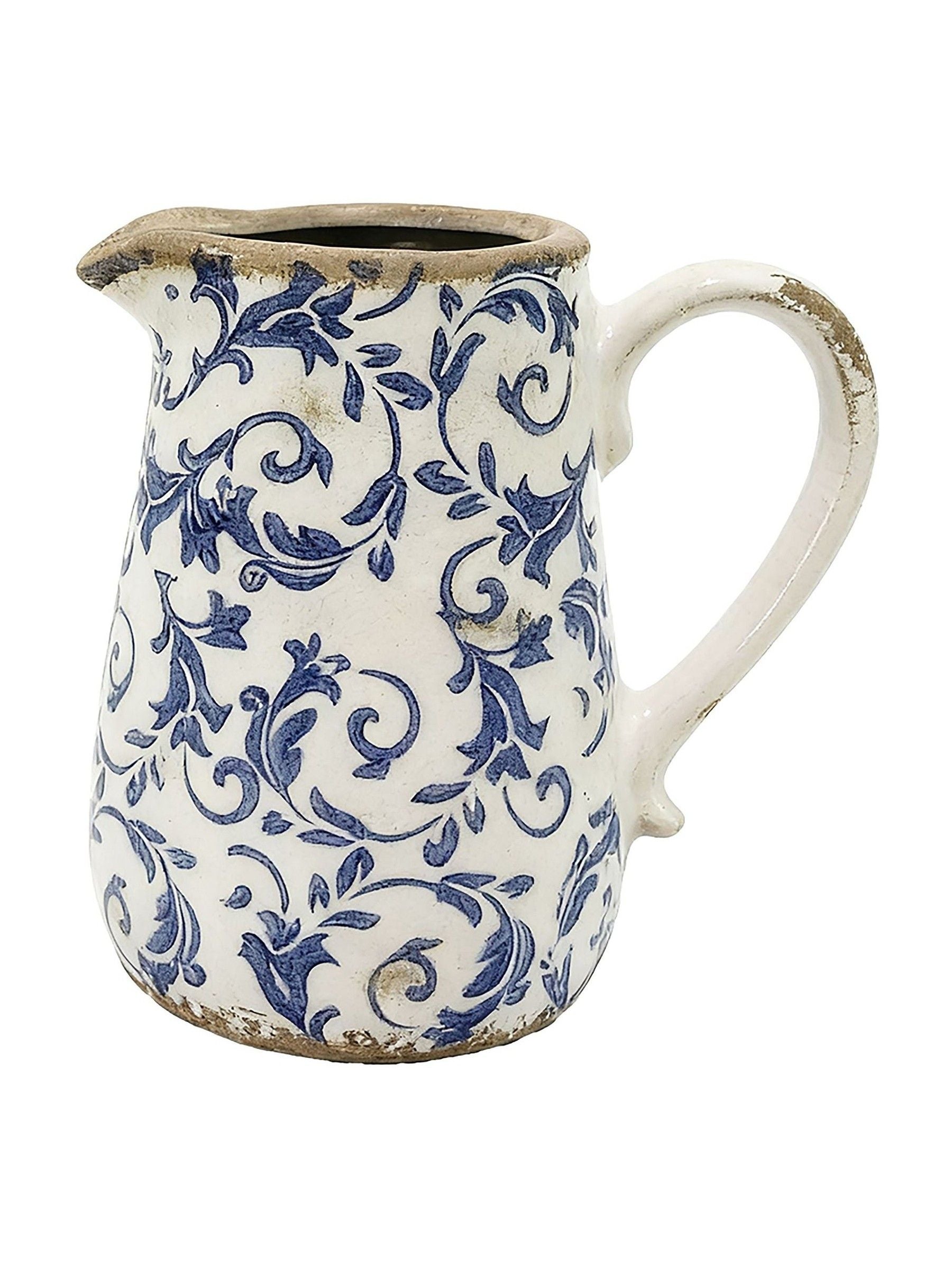 Dibor blue botanical pitcher jug ceramic 18cm, UK version