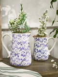 Dibor blue botanical pitcher jug ceramic 18cm, UK version