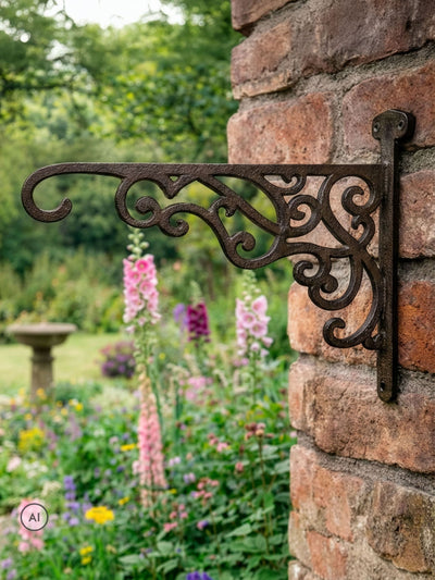 Next Dibor Brown Cast Iron Hanging Basket Bracket- Buy online at McGrocer