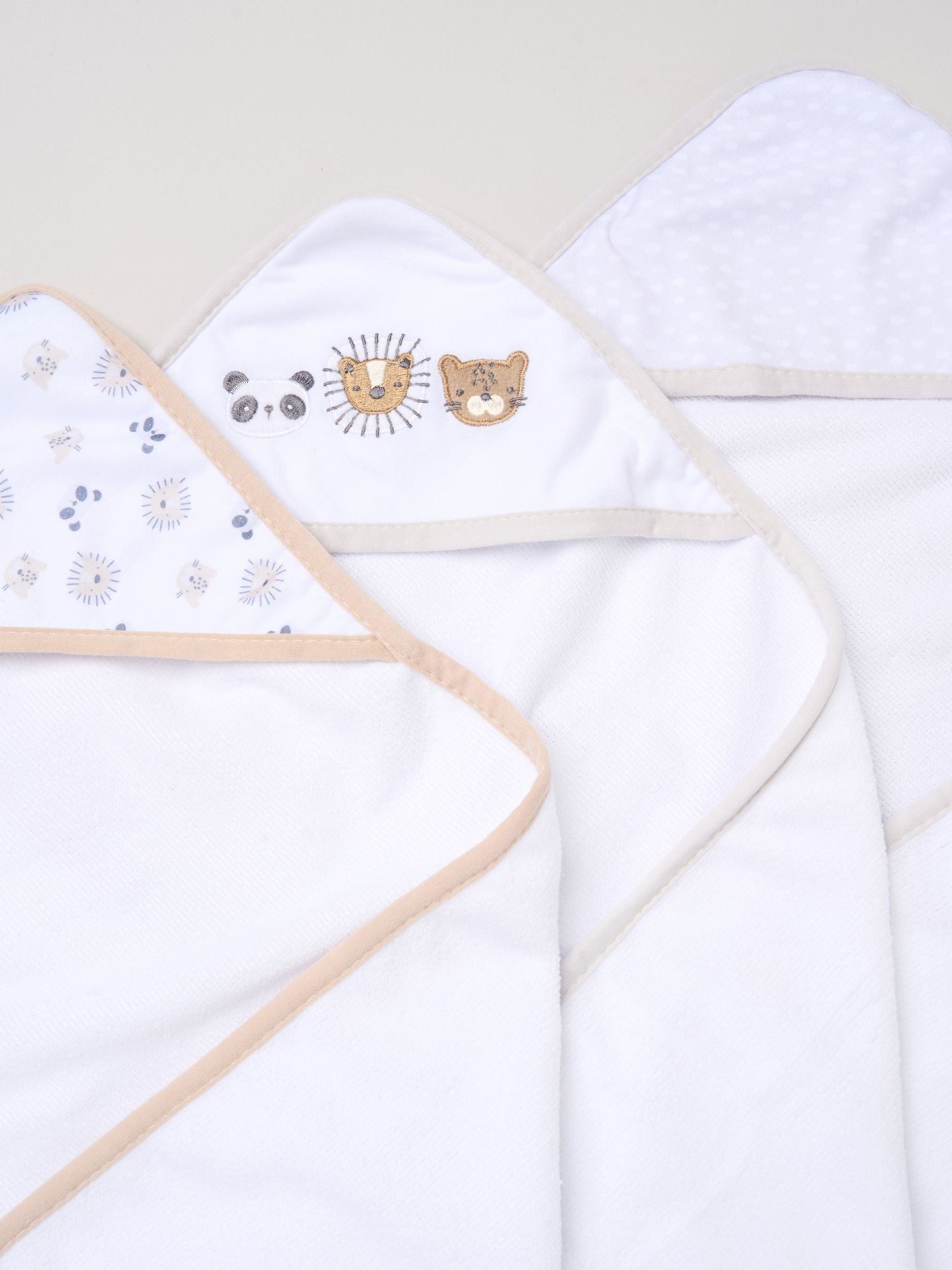 Rockabye Baby animal print hooded towel set 3 pack (British brand)