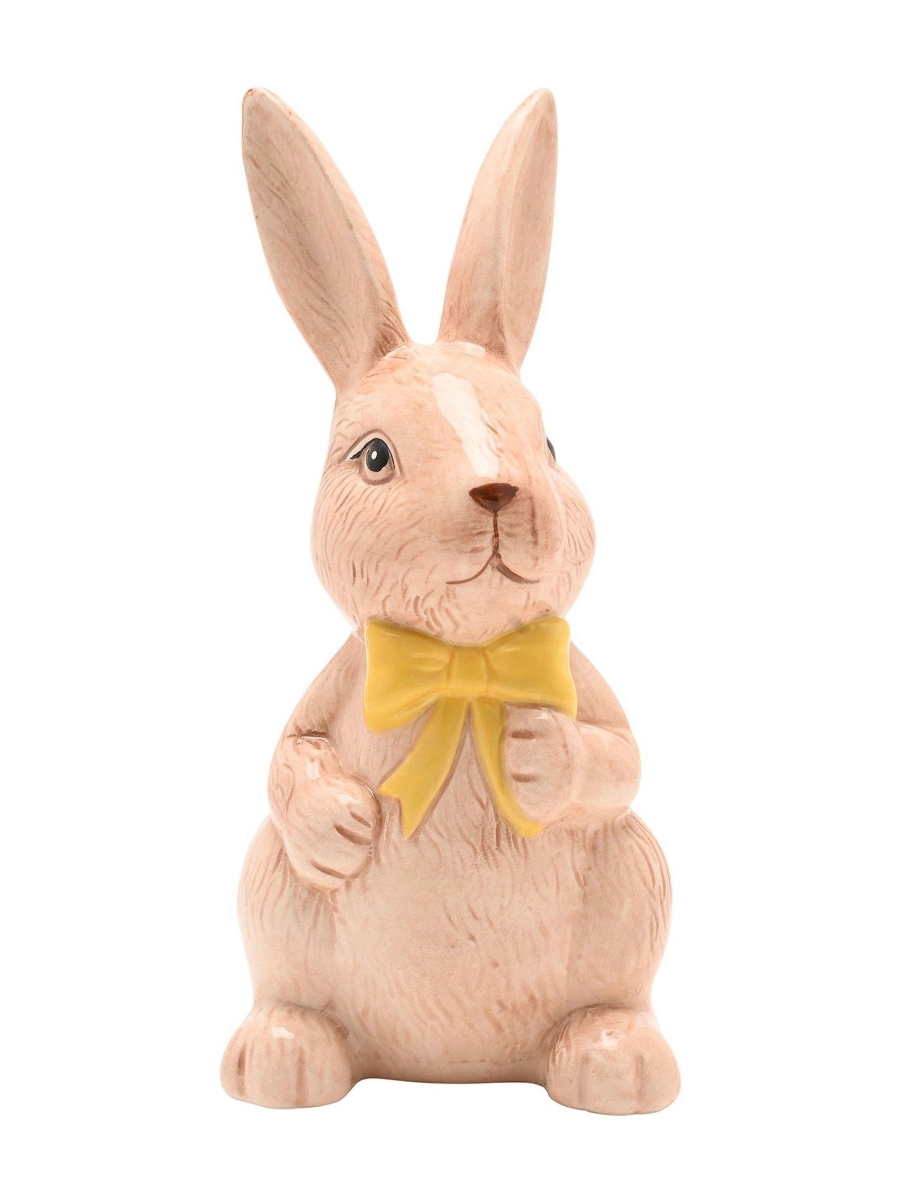 Widdop Brown bunny figurine yellow bow 18.5cm - British product