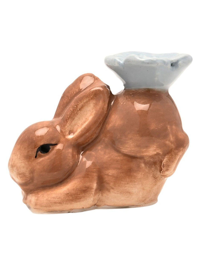 Widdop ceramic bunny butter dish with hand-painted flowers - British product