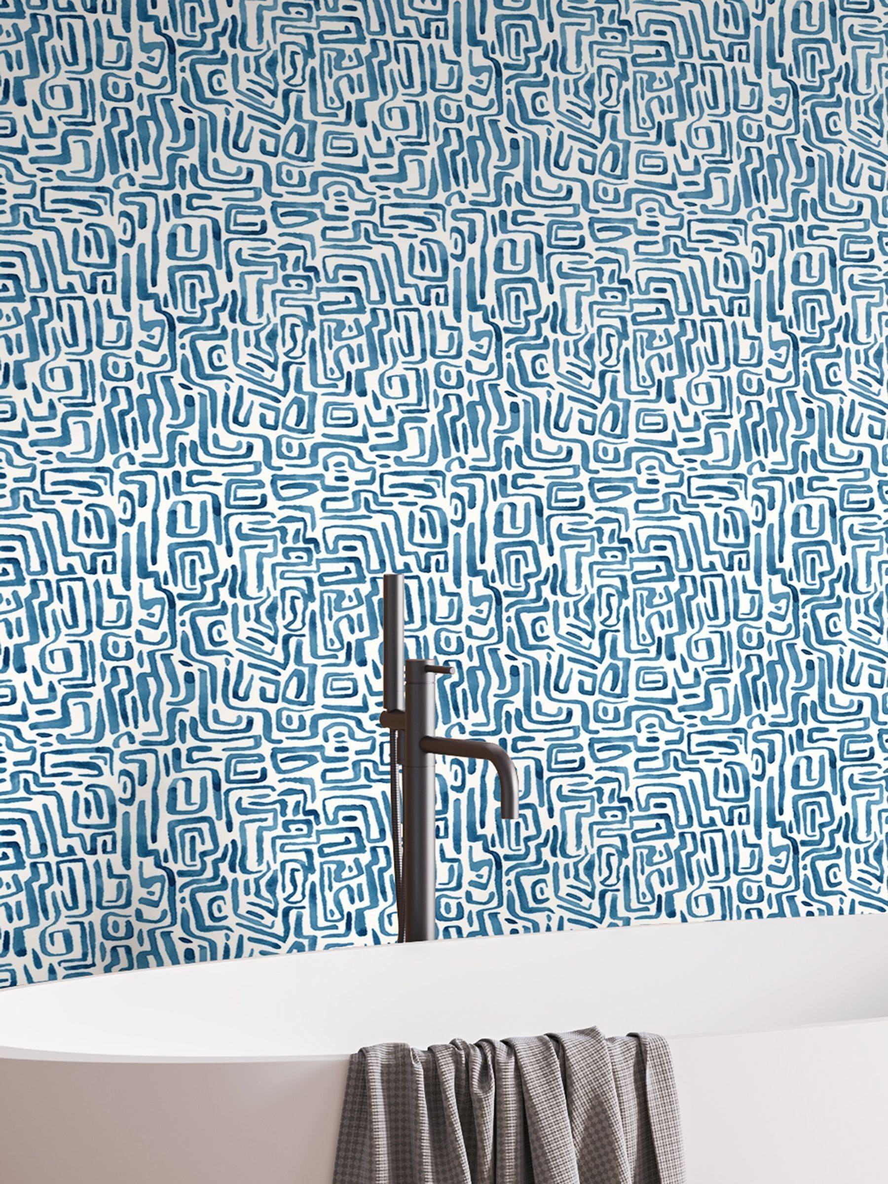 Hoopla Walls Raspberry Maze Squiggle Wallpaper 10m