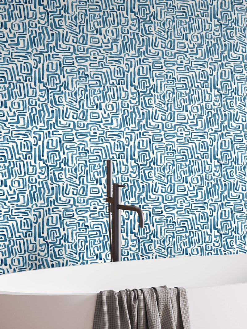 Hoopla Walls Raspberry Maze Squiggle Wallpaper 10m