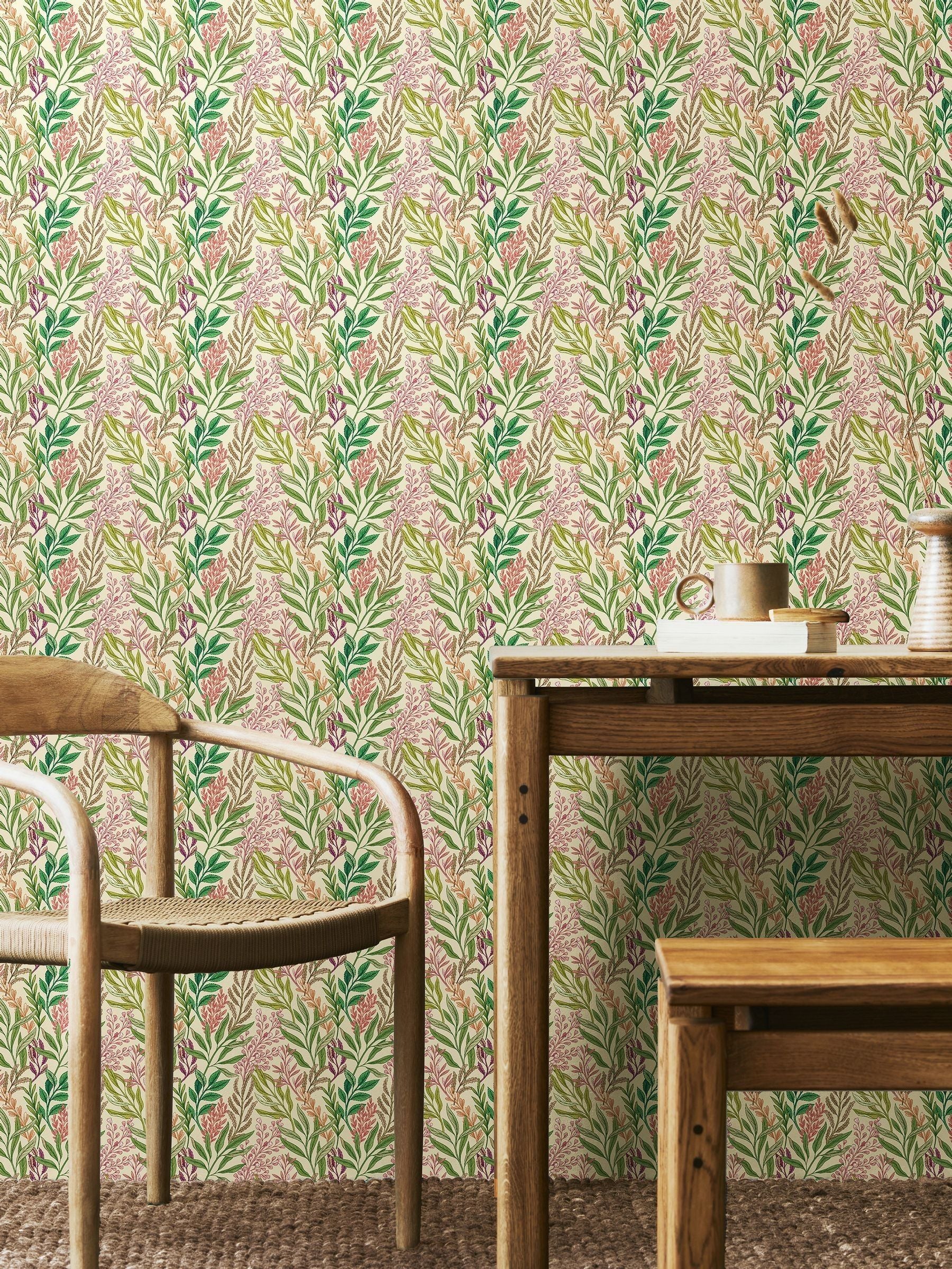 Hoopla Walls Sage Willow Verdant Leaves Wallpaper 10M