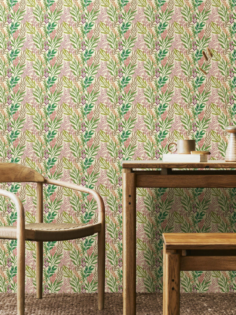 Hoopla Walls Sage Willow Verdant Leaves Wallpaper 10M